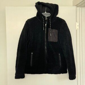 Eddie Bauer Shearling fleec jacket hood black